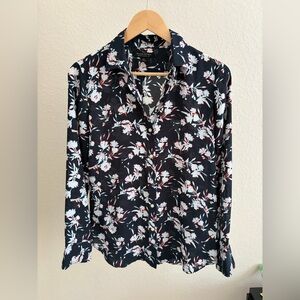 Banana Republic Navy Floral Button-Down Shirt